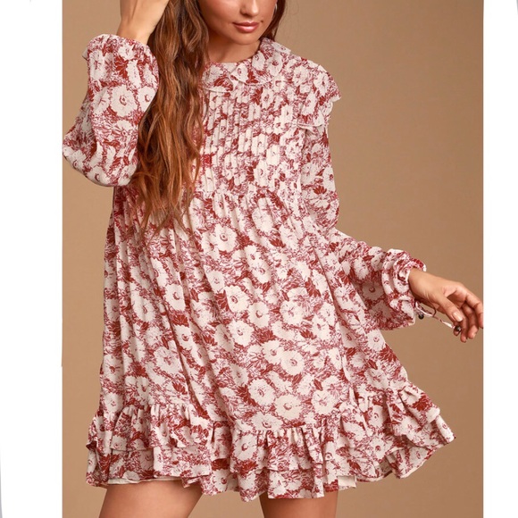 Free People Dresses & Skirts - Free People These Dreams Long Sleeve Mini Dress